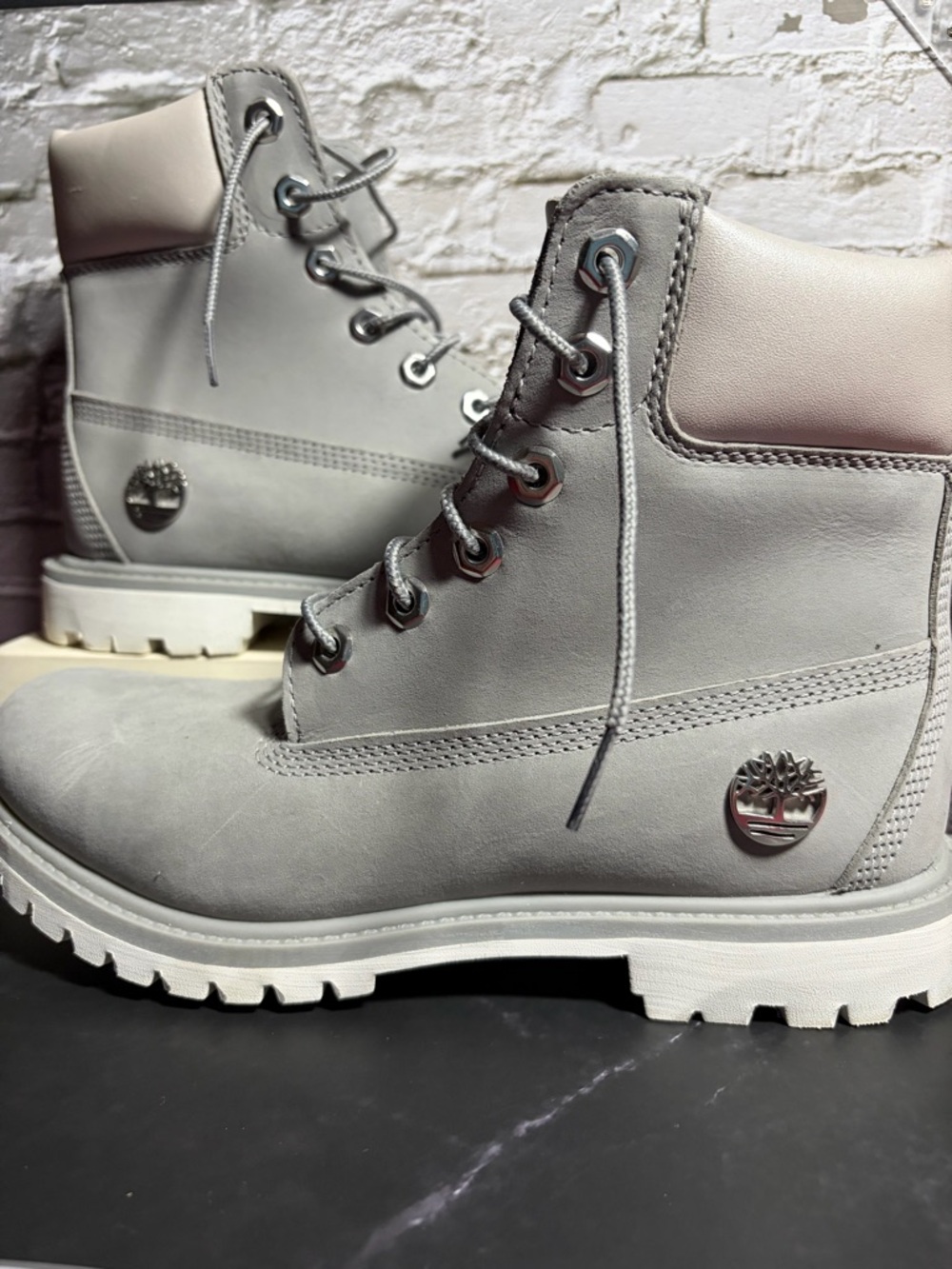 Timberland Grey Nubuck Lace-Up Work Boots *Like New Only Worn Once*